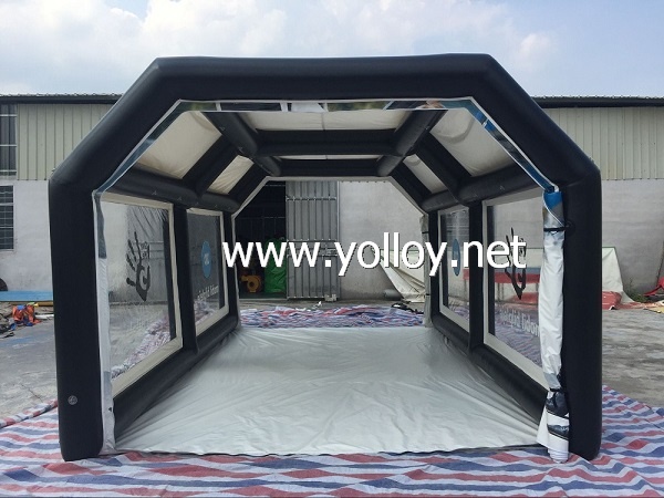 Moveable inflatable tent for car care