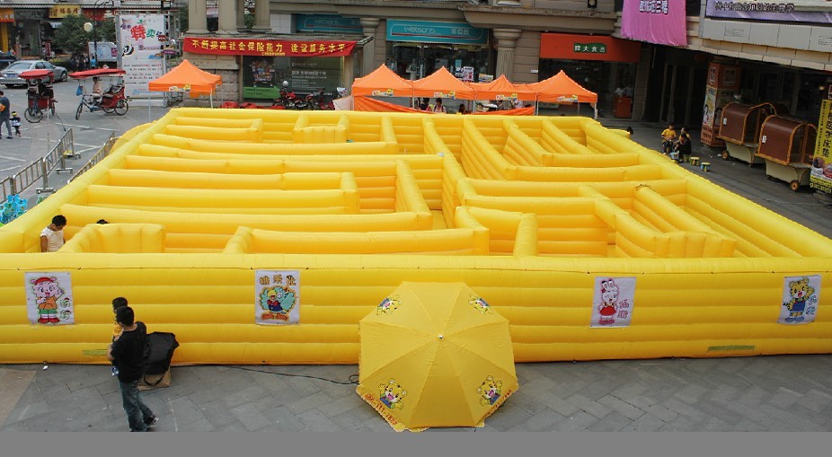 interactive inflatable maze