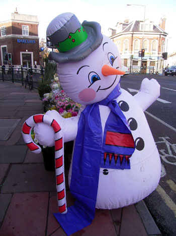 Happy large blow up snowman