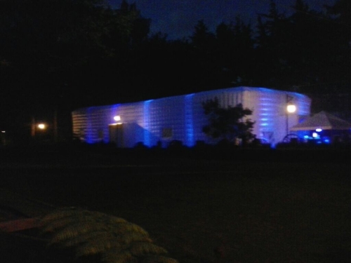 white tent under lights decoration