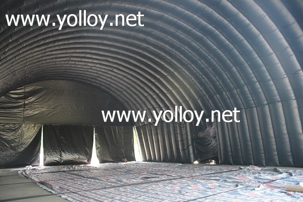 Mobile inflatable garage tent