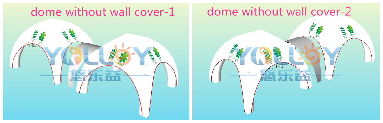 Inflatable dome building