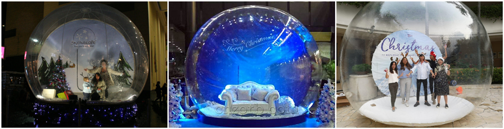 clear Christmas snow globe