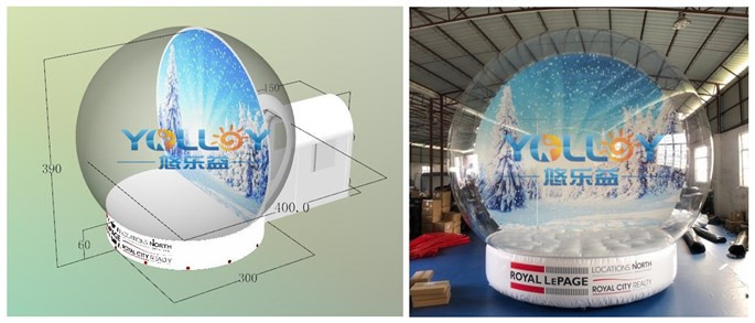 Life size photo snow globe