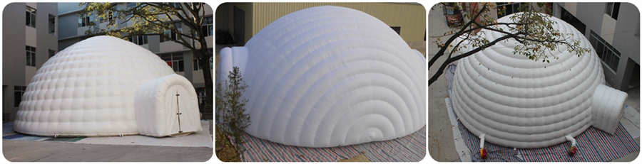 Inflatable dome tent