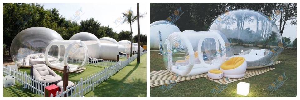 Inflatable bubble tent for yard