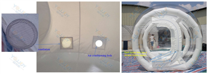 Inflatable bubble tent for yard