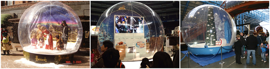 human size snow globe with iar mat