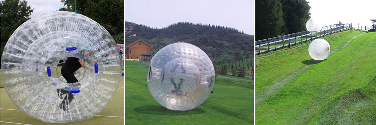 Application of inflatable zorb ball