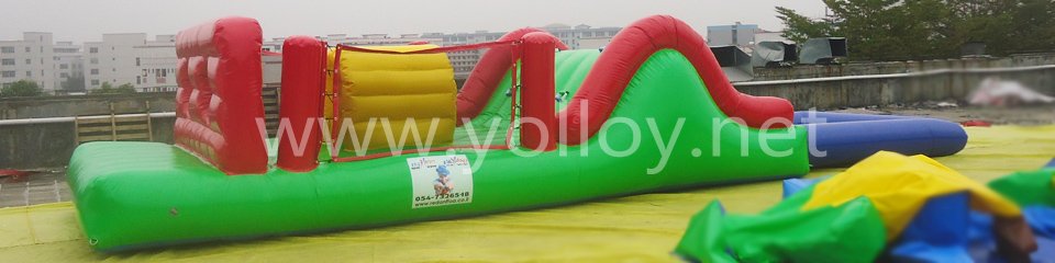 inflatable pool obstacle course