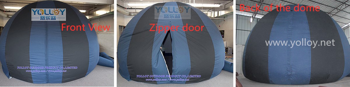 Different side view images of inflatable planetarium dome tent 
