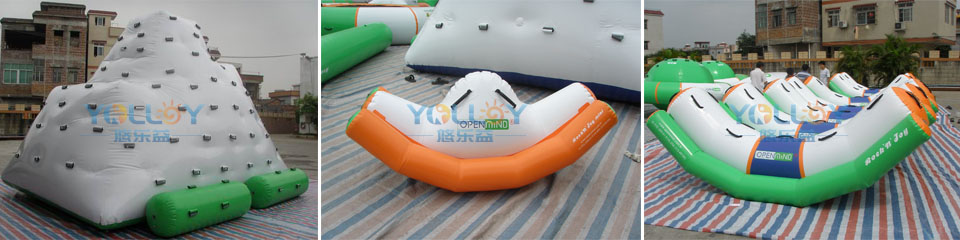 details of single elements inflatable water park