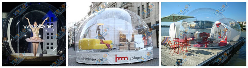 Inflatable performer snow globe