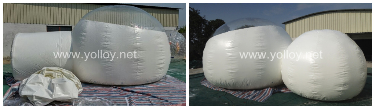 Inflatable Half Transparent Dome Tent