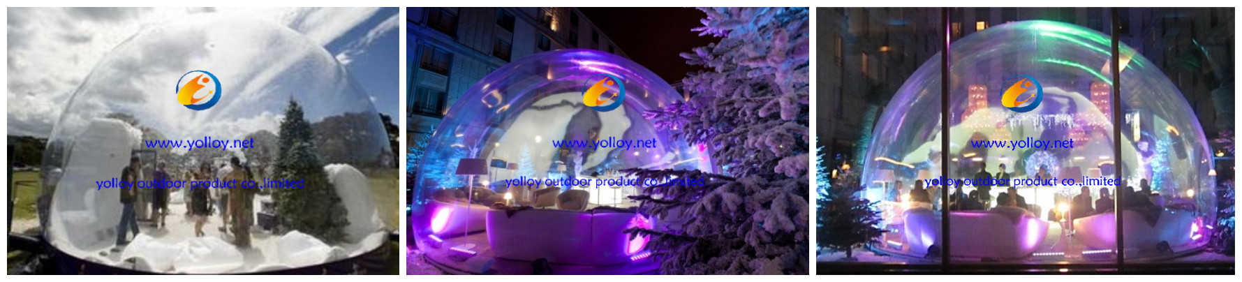Inflatable crystal bubble dome