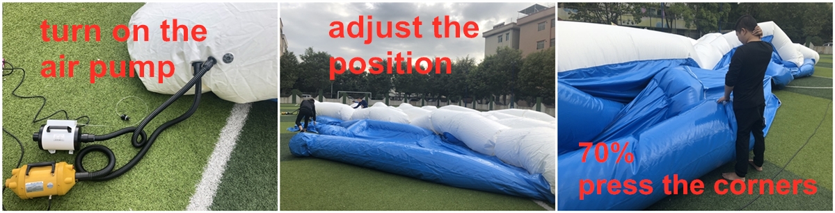 inflating with the air pump