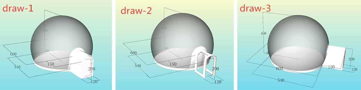 3D design drafts of inflatable snow globe tent
