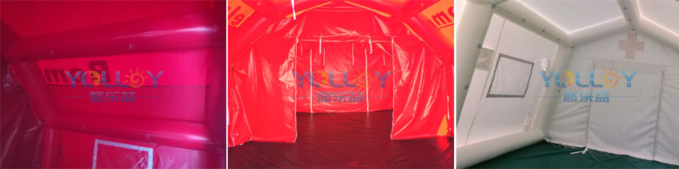 inside view of isolation tent