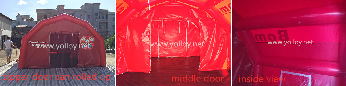 detailed images of this inflatable mobile medical tent
