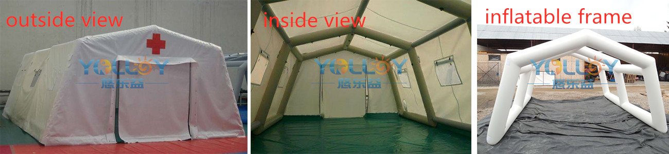 Details of mobile air tight inflatable emergency tent for first aid