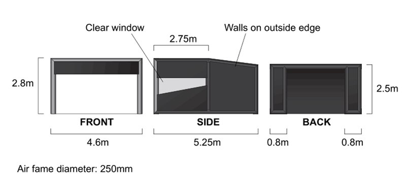 Simple drafts of inflatable hitting cage tent