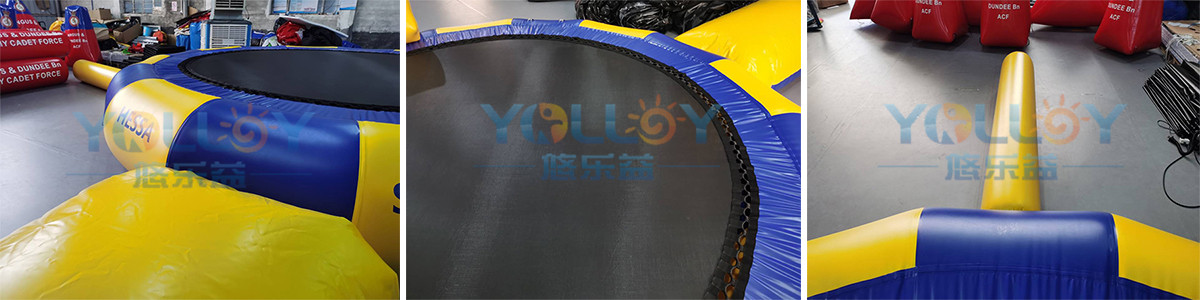 details of inflatable water trampoline with slide
