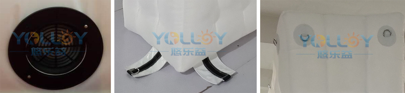 Details of portable inflatable office u-shaped wall