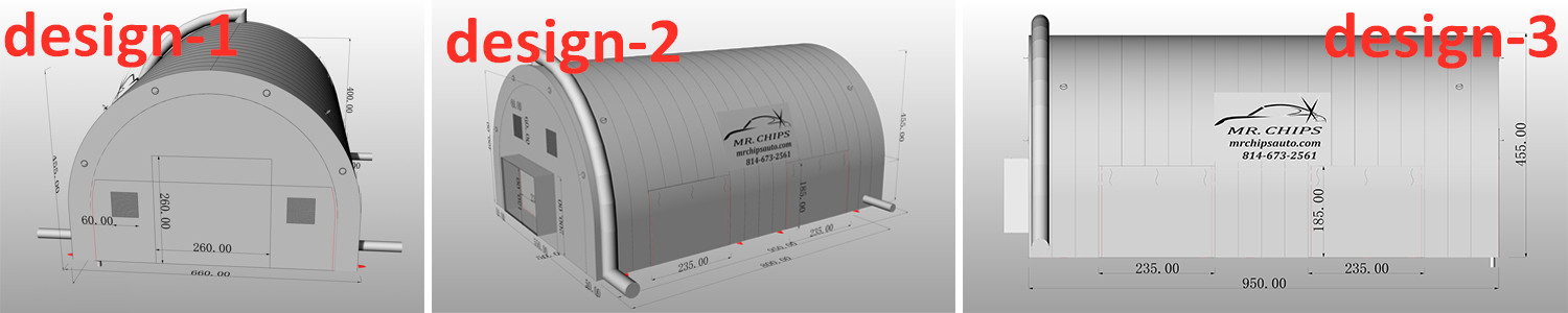 3D design of movable inflatable ventilated spray painting booth