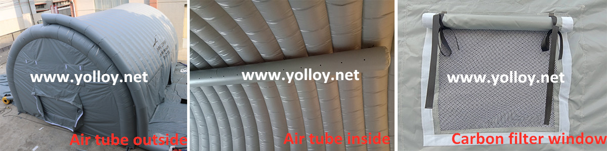 Details of movable inflatable ventilated spray painting booth (2)