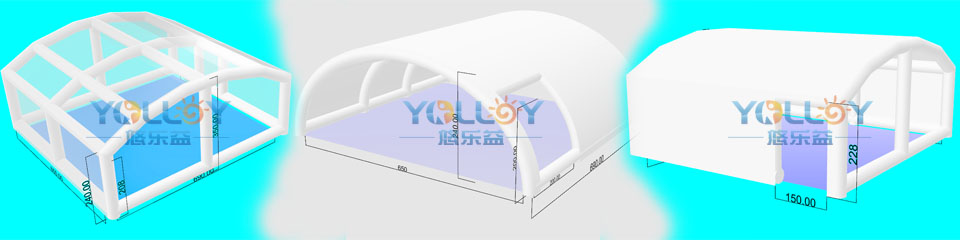 inflatable clear tent for storage pool covering