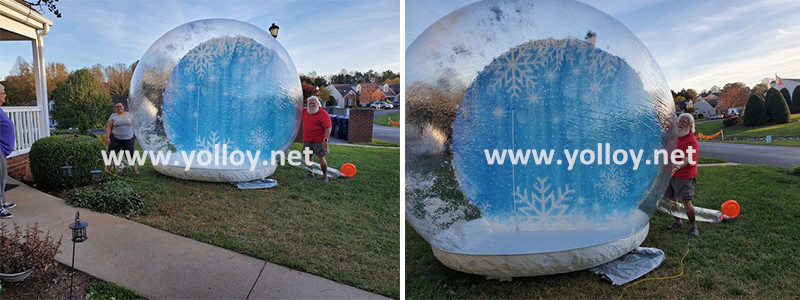 feedback of inflatable snow globe with snow