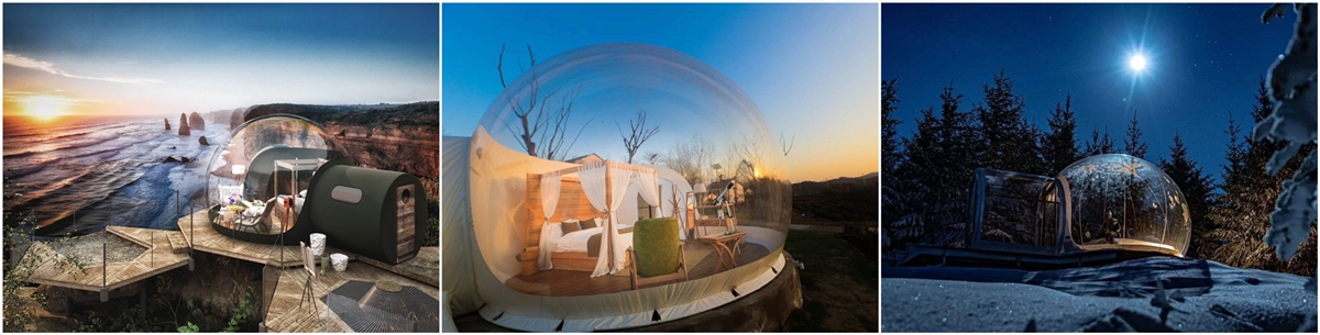 clear inflatable bubble tent