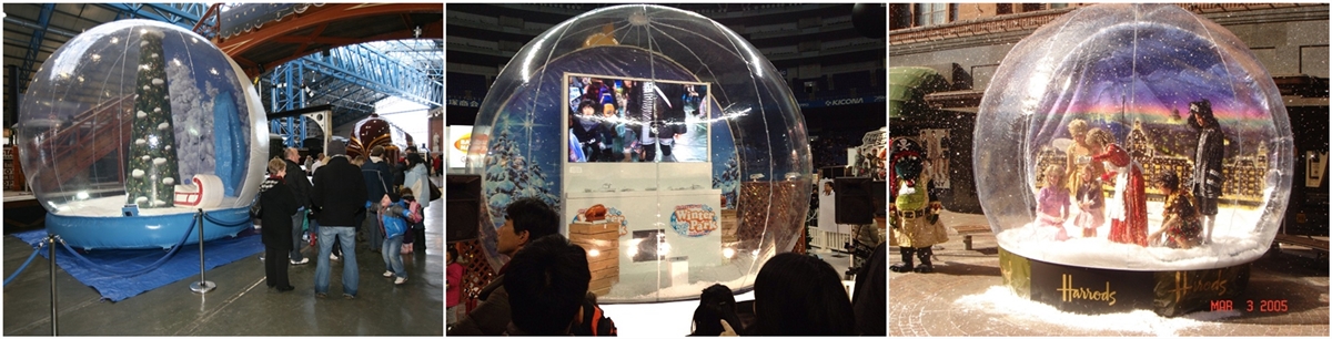 human size snow globe with mat