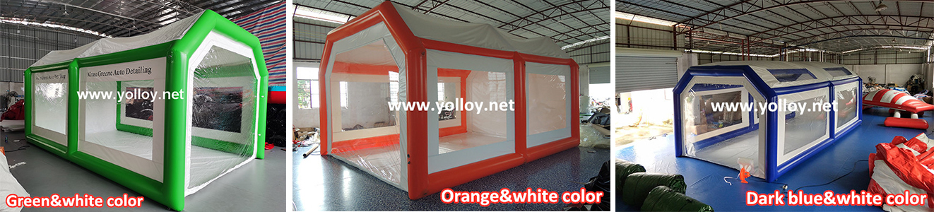 different color of inflatable car detailing tent