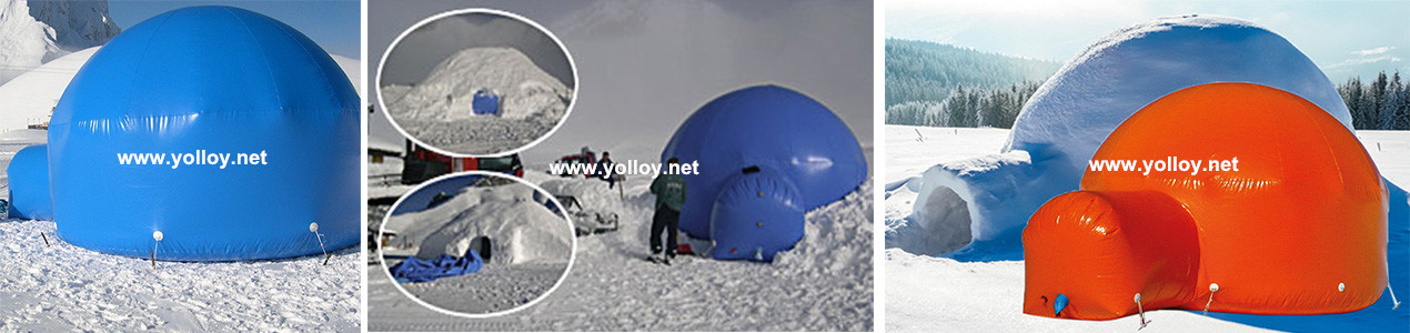 different color inflatable foil support form igloo tent