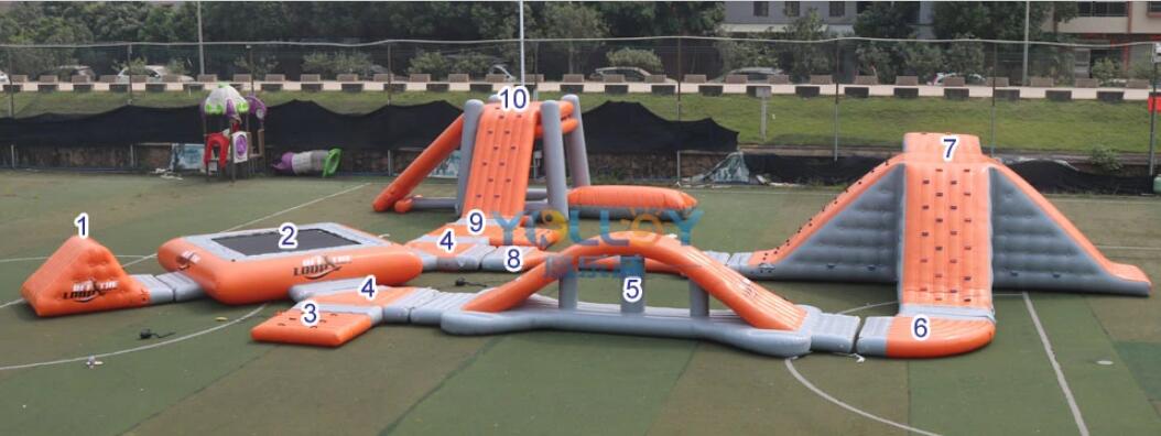 single elements of inflatable water playground
