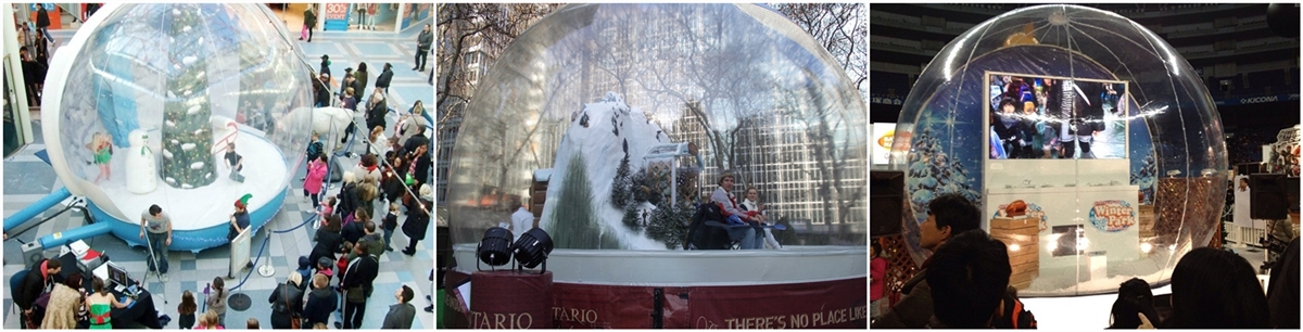 transparent inflatable snow globe