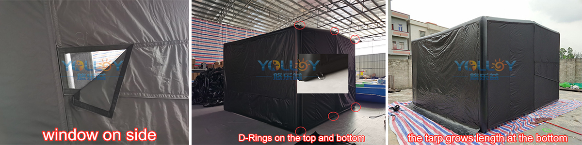 Detailed pictures of inflatable golf training tent