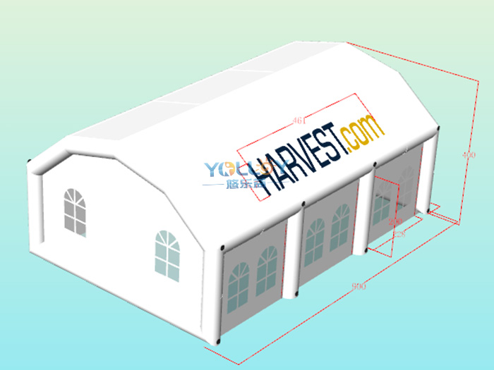 wedding tent with radius windows
