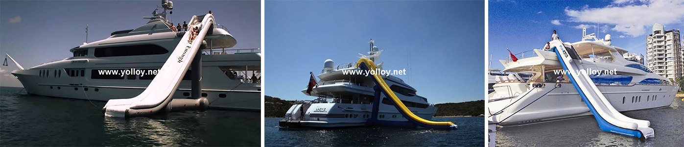 inflatable floating water slide for yacht