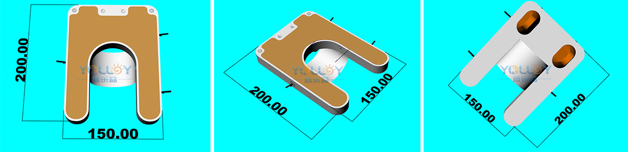 3D design drafts of floating inflatable c dock