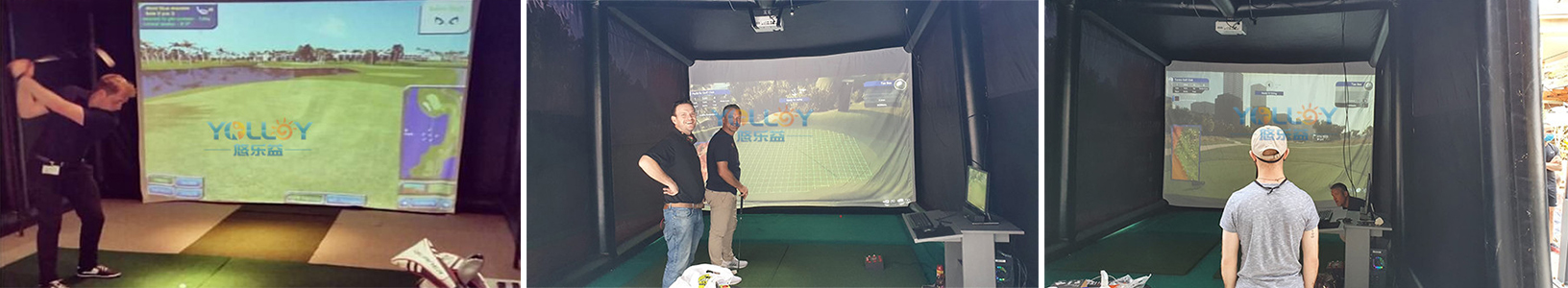 client's feedback of different style mobile inflatable golf simulator