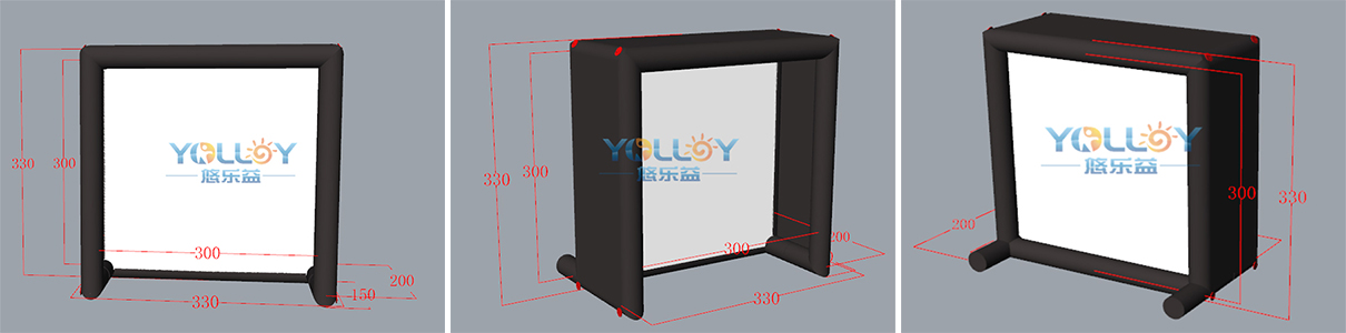 3D design drafts of full swing golf simulator for home