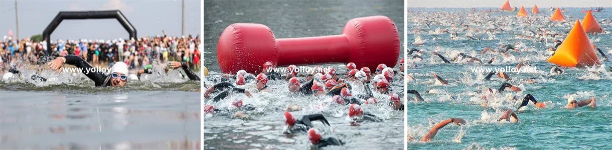 inflatable train swimming obstacle challenge