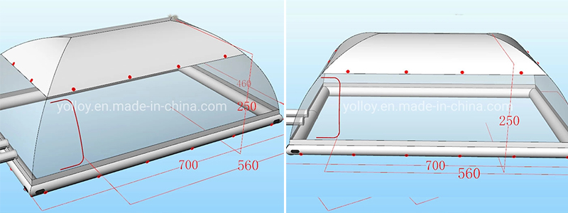 3D drawing of inflatable pool cover dome