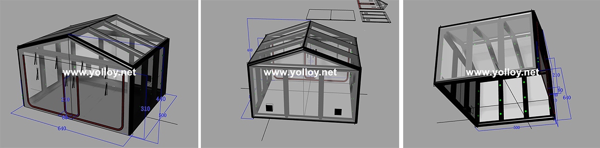 3D design draw of inflatable car workstation