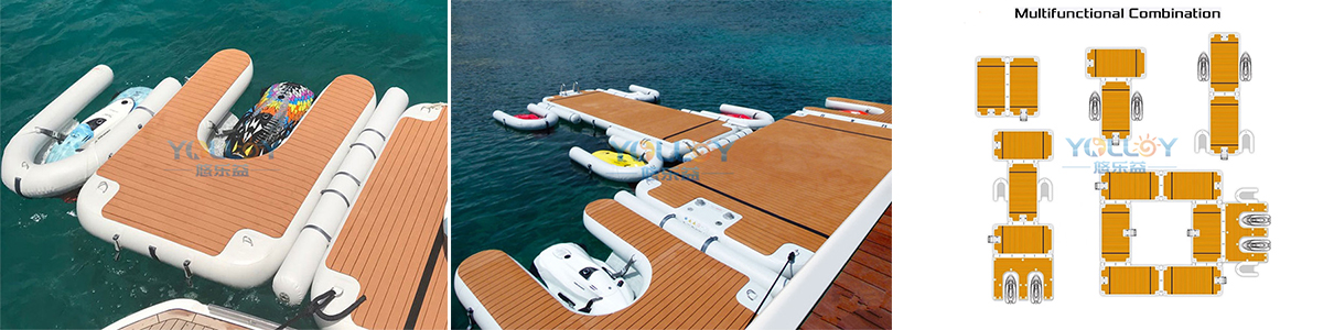 Multi-Functional inflatable floating dock platform is the unparalleled luxury at water level