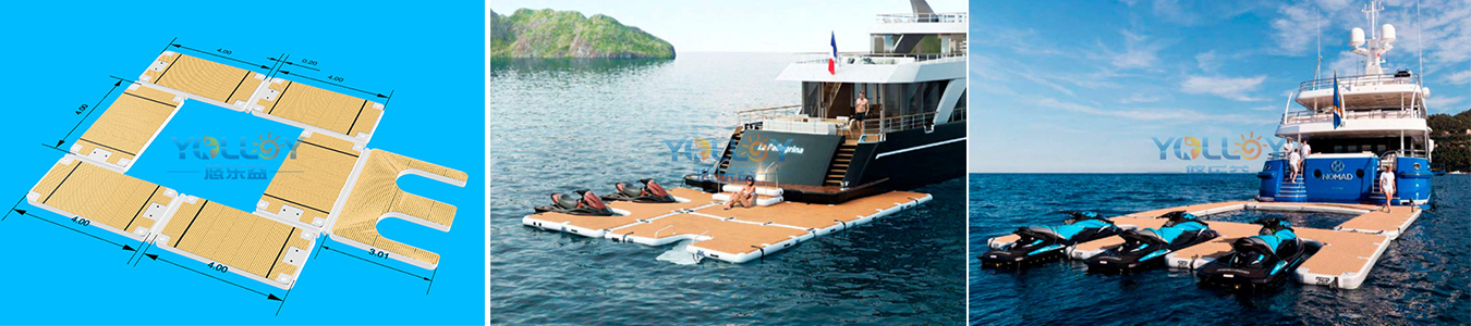 Multi-Functional inflatable floating dock platform is the unparalleled luxury at water level