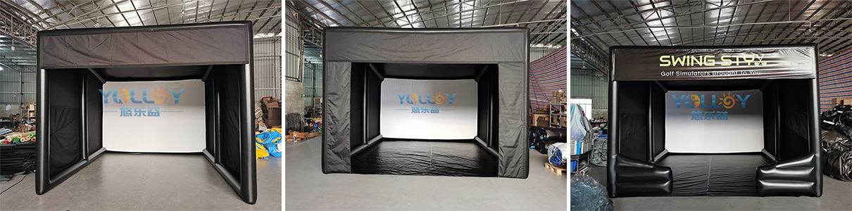 inflatable golf simulator building