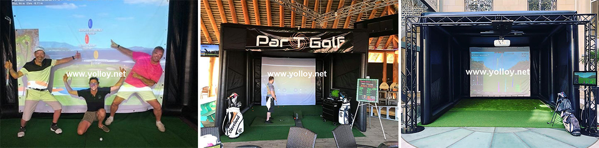 client's feedback of inflatable golf simulator tent